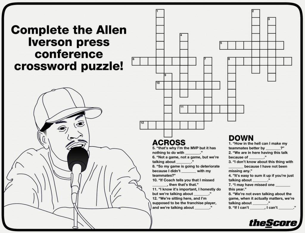 Can you complete the Allen Iverson press conference crossword puzzle?